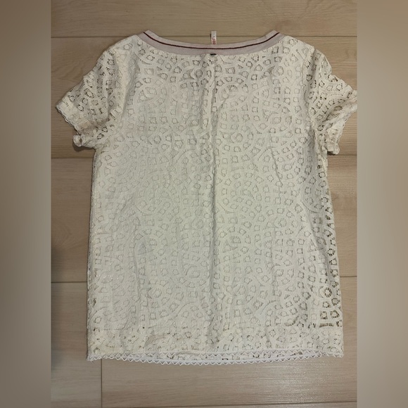 Ikks ICODE white lace short sleeve blouse size small - Picture 9 of 13